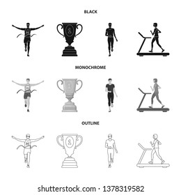 Vector illustration of sport  and winner symbol. Collection of sport  and fitness  stock symbol for web.