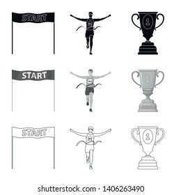 Vector illustration of sport  and winner symbol. Collection of sport  and fitness  stock vector illustration.