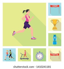 Vector illustration of sport  and winner symbol. Set of sport  and fitness  stock symbol for web.