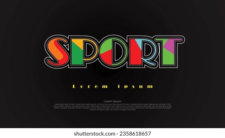 vector illustration sport word creative pattern lettering banner design element.