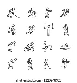 Vector Illustration Of Sports Action Line Icon.Sports Game.