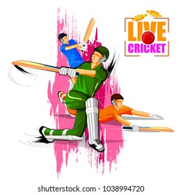 vector illustration of Sports background for the match of Cricket Championship Tournament