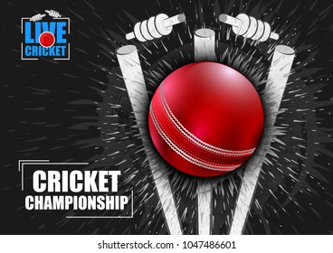 vector illustration of Sports background for the match of Cricket Championship Tournament