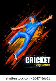 vector illustration of Sports background for the match of Cricket Championship Tournament