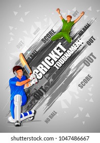 vector illustration of Sports background for the match of Cricket Championship Tournament