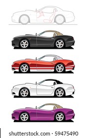 vector illustration of  sports car. (Simple gradients only - no gradient mesh.)