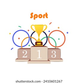 Vector illustration of sports. The concept of the Olympic Games banner, victory