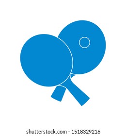 Vector illustration with sports equipment for table tennis. Two crossed ping pong rackets and ball. Table tennis line icon. Ping pong club. Sport. Healthy lifestyle. Design for app, websites, print.