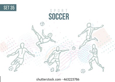 vector illustration sports games. Summer Olympics in 2016 in Rio, Rio Olympic Games  soccer sport hand-drawn doodles sport. set 35