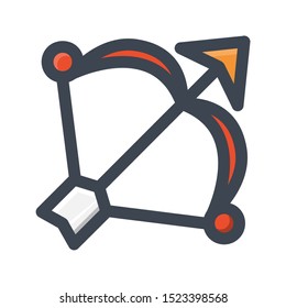 Vector illustration of a sports icon. arrows for use in archery sports isolated white background. filled outline style