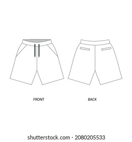 vector illustration of a sports shorts. Shorts template design. 