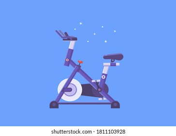 vector illustration of sporty stationary bicycle