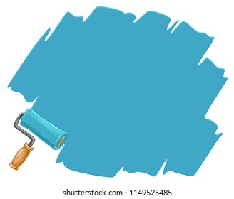 vector illustration of a spot of paint applied with a roller on the wall