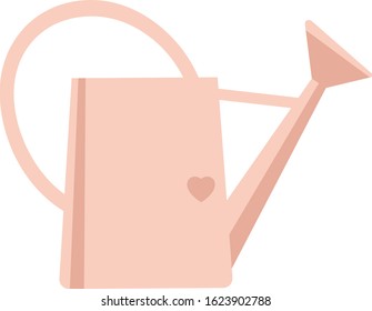 Vector illustration of spot, watering can and flowers on white background, gardeners taking care of the garden, growing and studying plants in nature, clean ecology, garden tools