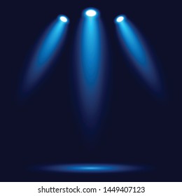 Vector illustration of spotlight with 3 lights