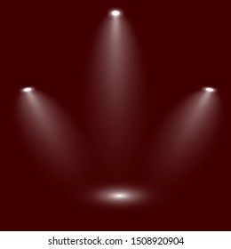 Vector illustration of spotlight with 3 lights