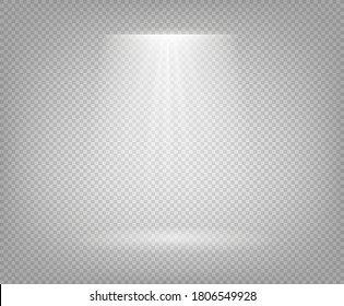 Vector illustration of spotlight beam isolated on transparent background