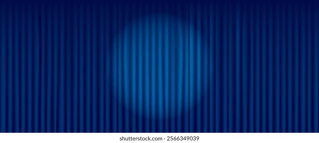 vector illustration of spotlight on blue curtain