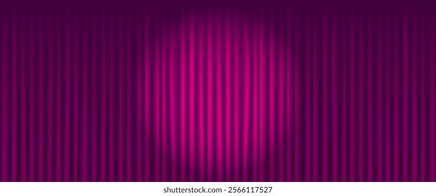 vector illustration of spotlight on purple curtain