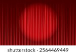 vector illustration of spotlight on red curtain