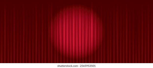 vector illustration of spotlight on red curtain