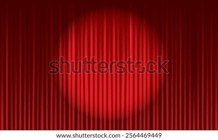 vector illustration of spotlight on red curtain
