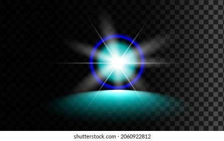 Vector illustration. Spotlights empty scene. Illuminated design.