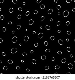 Vector illustration. Spotted grey, black and white background. Geometric abstract pattern with hand drawn contour, line circles. Randomly scattered dots of irregular shape.