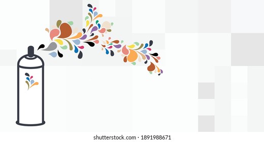 vector illustration of spray bottle with colorful swirls for creativity boost and inspiration injection