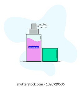 Ilustración vectorial de una botella de perfume para pulverización