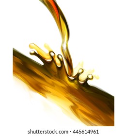 vector illustration of the spray liquid is being poured yellow gold