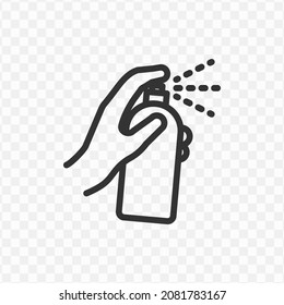Vector illustration of spray paint icon in dark color and transparent background(png).