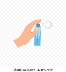 Vector illustration of spray perfume. Colored vector for website design .Simple design on transparent background (PNG).