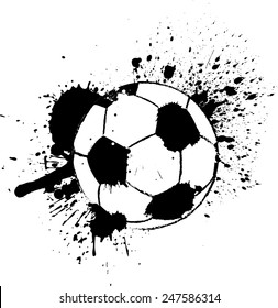 vector illustration of sprayed soccer ball on the white background