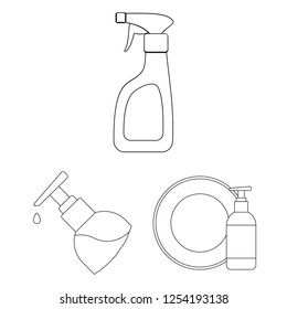 Vector illustration of sprayer and liquid icon. Collection of sprayer and pesticide stock symbol for web.