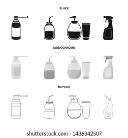 Vector illustration of sprayer and liquid icon. Collection of sprayer and pesticide stock symbol for web.