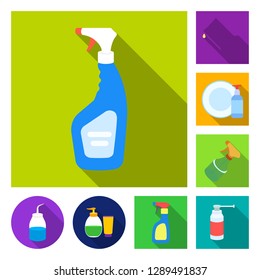 Vector illustration of sprayer and liquid symbol. Set of sprayer and pesticide vector icon for stock.