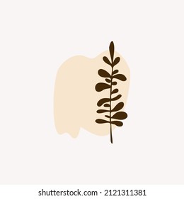 Vector illustration with sprig. Isolated icon, design element for invitation and greeting cards, decorative stickers or badges, banners, decoration design of page site, print , flyer or poster.