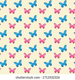 vector illustration for spring background with beautiful butterflies 