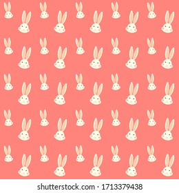 vector illustration for spring background with cute rabbit face. 