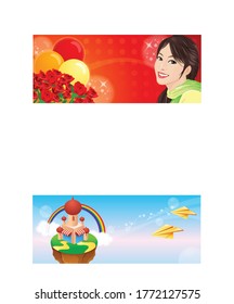 Vector Illustration Spring Background & Women's Advertising Illustration