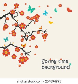 Vector illustration of spring background for your design