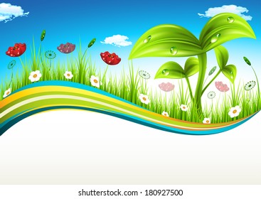 Vector illustration of spring banner.