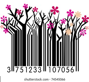 Vector Illustration of Spring Barcode