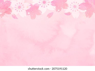 Vector illustration of spring cherry blossoms (watercolor)