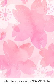 Vector illustration of spring cherry blossoms (watercolor)