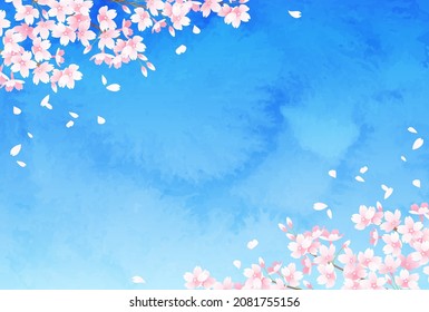 Vector illustration of spring cherry blossoms and blue sky

translation: sakura (cherry-blossom) 