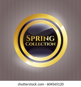 Ilustración vectorial de la insignia o emblema de oro de la colección de primavera

