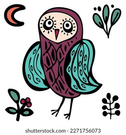 vector illustration spring color bird on the white background 