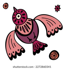 vector illustration spring color bird on the white background